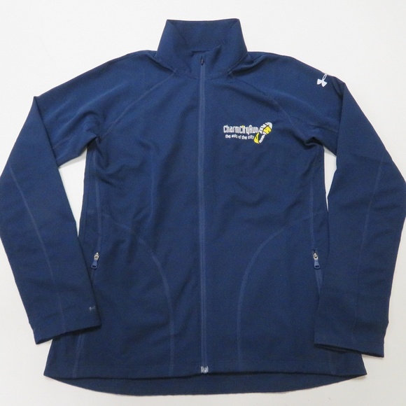 Under Armour Jacket Womens Small UA Storm Launch Run Fitted Blue Heatgear Light - Picture 2 of 7
